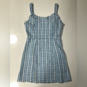 Umgee Blue Plaid Mini Dress